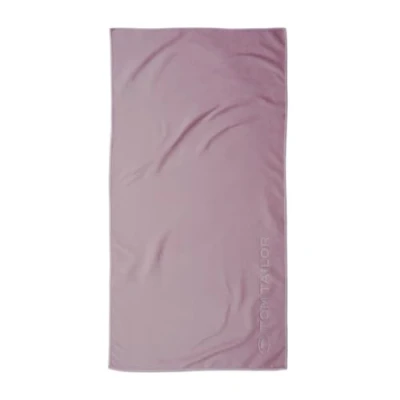 Abbildung von TOM TAILOR Fitnesstuch, 70x140 cm, 80% Polyester, 20% Polyamid/ Microfaser, mit feiner Kettelnaht und Logoprägung, SPORTS TOWEL Lila (Cozy Mauve)
