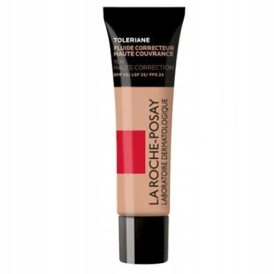 Abbildung von La Roche Posay Toleriane Korrigierendes Make Up Fluid mit LSF 25, Für Mischhaut Bis fettige empfindliche Haut, zu 16 h Deckkraft dank Thermalwasser und Pigmenten, Farbe: Hellbeige Nr. 11, 30 ml
