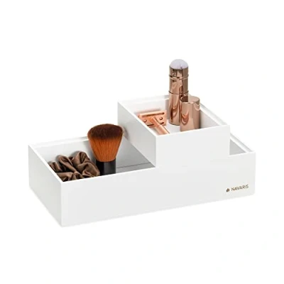 Abbildung von Navaris Aufbewahrungsbox aus Bambus 2er Set 2x Ordnungsbox Holz Box Schachtel Kiste Einsatz für Schublade Organisation Aufbewahrung stapelbar schwarz