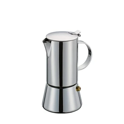 Abbildung von Cilio AIDA Espressokocher 4 Tassen Edelstahl poliert für alle Herdarten, auch Induktion geeignet Ø 9cm, H:17,5cm italienische Kaffeemaschine Cafetera