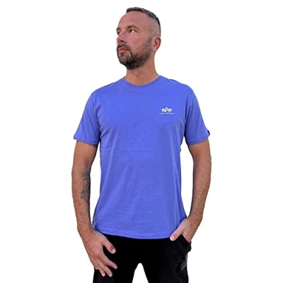 Abbildung von Alpha Industries Small LOGO Tshirt print, Herren, Größe: XXL, Electric violet