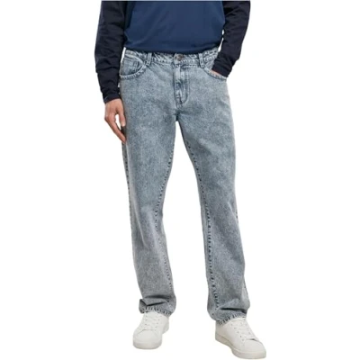 Abbildung von Urban Classics Jeans Relaxed Fit, Herren, Größe: 33x32, Light skyblue acid washed