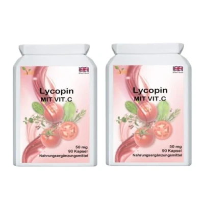 Abbildung von Ved Lycopin Ergänzungsmittel unterstützt den Energiehaushalt, gentechnikfrei, hoher Gehalt, 50 mg x 180 Kapseln (2er Pack)