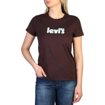 Abbildung von Levi&#039;s THE Perfect Tshirt print, Damen, Größe: XXS, Poster logo chocolate plum