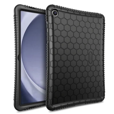 Abbildung von Fintie Hülle für Samsung Galaxy Tab A9 Plus 11 Zoll 2023 SM X210/X216/X218, Leichte rutschfeste Stoßfeste Silikon Schutzhülle, Schwarz