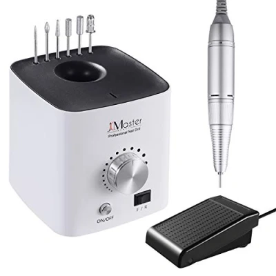 Abbildung von JCMASTER® Profi Nagelfräser Set Deutsche Marke Gelnägel &amp; Acrylnägel 30.000 U/Min Inkl 6 Aufsätze Stufenlose Regulierung Elektrische Nagelfeile Maniküre Pediküre Fräser ●Inkl Ebook● EasyPro+