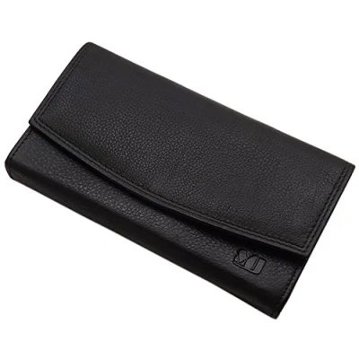 Abbildung von myledershop Echt Kalbsleder Kellnerbörse/Geldbörse/Geldbeutel/Portemonnaie/Portmonaise/Geldtasche/Portmonee MJ Design Germany in Schwarz