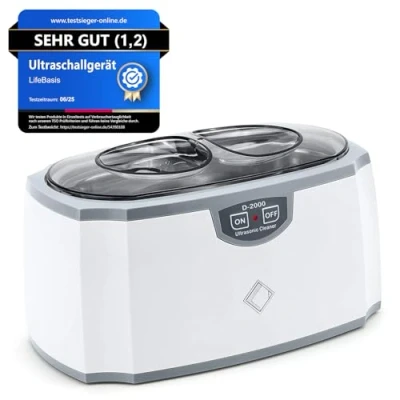 Abbildung von LifeBasis Ultraschallreinigungsgerät 420ml Ultraschallreiniger Ultraschallgerät für Reinigung von Brillen Schmuck Uhren Zahnersatz Pinsel Münze 45000Hz 30W