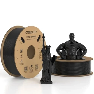 Abbildung von Creality Hyper PLA Filament 1.75 mm 2 KG Schwarz, 30 600 mm/s Hochgeschwindigkeits 3D Drucker Filament, Pack 1KG Spule (2.2 lbs) PLA, Maßgenauigkeit +/ 0.03 mm, für die meisten