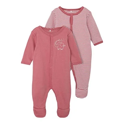 Abbildung von Name it Nbnnightsuit CORE Unisex 2 PACK Strampler für Kinder, Größe: 68, Mesa rose