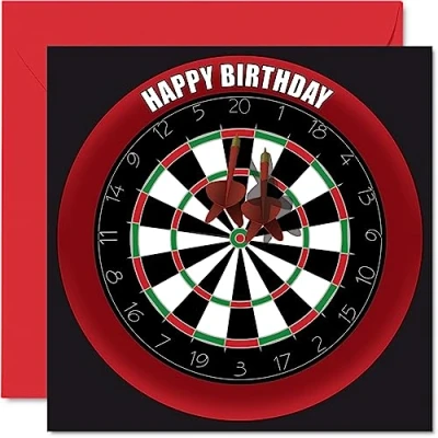 Abbildung von Stuff4 Lustige Geburtstagskarte zum 41. Geburtstag für Männer und Frauen Dartscheibe Happy Birthday Karte Vater, Mutter, Bruder, Schwester, Großvater, Oma, Onkel, Tante, 145 mm x mm,