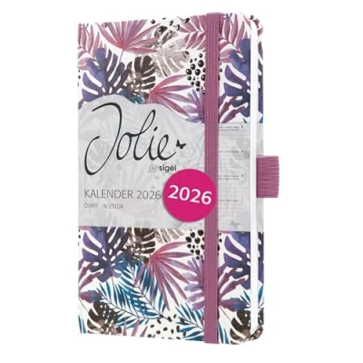 Abbildung von SIGEL J6354 Wochenkalender 2026 ca. A6, lila, blau, Hardcover, Gummiband, Stiftschlaufe, Einstecktasche, 174 Seiten, vegan, Buchkalender, Terminplaner Kalenderbuch Jolie