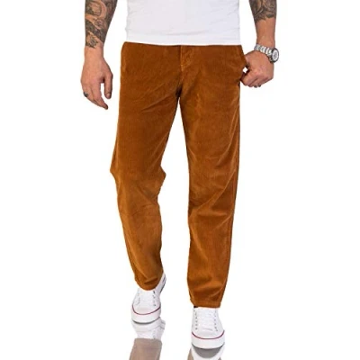 Abbildung von Rock Creek Herren Cord Hose Regular Fit Chino Klassische Hosen Herrenhose Straight Cut Chinos Cordhosen RC 2156 Orange W38 L30