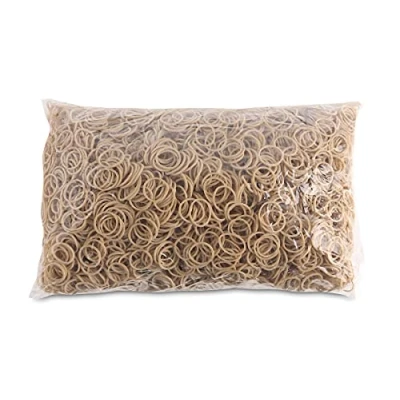 Abbildung von OFFICE PRODUCTS Gummibander Durchmesser: 20mm Farbe: Natürliche/Beige/Gewicht: 1000g 1 kg/Haushaltsgummi Gummiringe Gummi/Kautschuk 60% / Gummis für Zuhause Büro Schule
