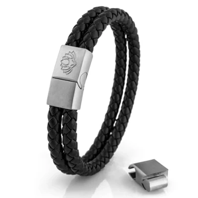 Abbildung von Akitsune Simplicitas Armband, Herren, Größe: 19cm, Silver black