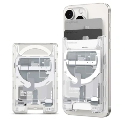 Abbildung von Spigen Ultra Hybrid MagFit Magnetischer Kartenhalter Entwickelt für MagSafe Kompatibel mit iPhone 16/15/14/13/12 Modelle Wallet ZeroOne Weiß