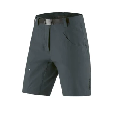 Abbildung von Gonso Mira, Kurze Damen Fahrradhose, 2in1 Bikeshorts mit Stretcheinsatz über dem Gesäß, Einknöpfbare Radunterhose Relax Gel Comfort Sitzpolster, Weite Passform, PFC Frei, Grau, Gr: 42