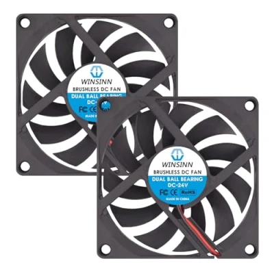 Abbildung von WINSINN DC 80 mm Lüfter 24 V 8010 Doppelkugellager bürstenlose Kühlung x 10 2 polig (2 Stück)
