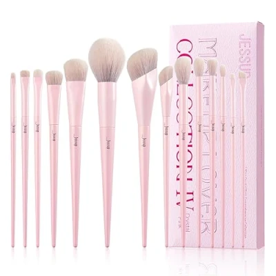 Abbildung von Jessup Pinselset Makeup Rosa Make Up Pinsel Set 14 Premium Vegan Foundation Concealer Rouge Lidschatten Eyeliner Puder Highlighter Blending Gesichtspinsel T495