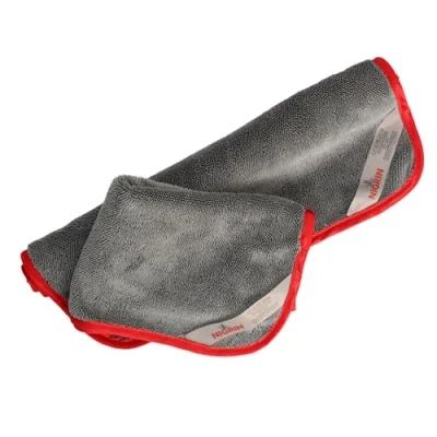 Abbildung von NIGRIN Mikrofaser Trockentücher Duo Pack XL, extra saugstark, fusselfrei und weich zur schlierenfreien schonenden Trocknung von Felgen, Lack, 60x40 cm, grau, 2 Stück