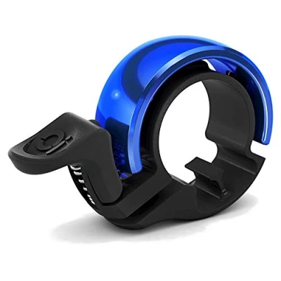 Abbildung von Knog Oi Classic Groß Fahrrad Klingel 23,8 31,8 mm Bike Bell Glocke Design Slim MTB Laut Ringförmig, KNCL, Farbe Schwarz Blau