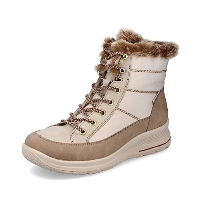 Abbildung von Rieker Damen Winterstiefel L7742, Frauen Stiefel,Winterboots,Fellstiefel,warm,gefüttert,Boots,Winterschuhe,uebergangsschuhe,beige (62),39 EU / 6 UK