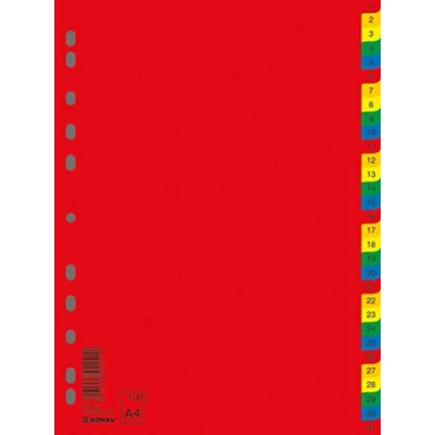 Abbildung von DONAU 7736095PL 99 1 31 Kunststoff Register Öko PP DIN A4 230x297mm teilig / Plastikregister Ringbuchregister Trennblätter/ 11 fach gelocht/ für die Ordner Organisation im Büro