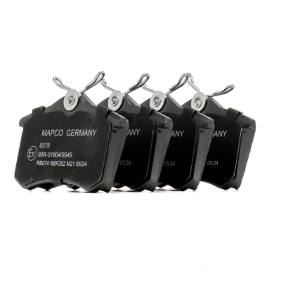 Abbildung von MAPCO 6579 Bremsbelagsatz Hinterachse exkl. Verschleißwarnkontakt VOLKSWAGEN: Golf 4, 6, 5, FORD: Galaxy Mk1 MPV, AUDI: A3 Hatchback, A8 D2