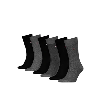Abbildung von Tommy Hilfiger 6 Paar Herren TH Men Giftbox 4P Gr. 39 46 Business Socken Geschenkbox, Farbe:Dark Grey Melange 3070, &amp; Strümpfe:39 42