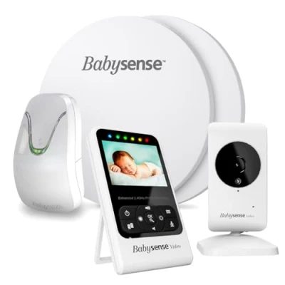 Abbildung von Babysense Video Babyphone mit 2,4&quot; Bildschirm &amp; Medizinisch zertifiziertem Bewegungsmonitor für Babys Echtzeit Warnungen bei fehlender Atembewegung, kontaktlos, 2 in 1