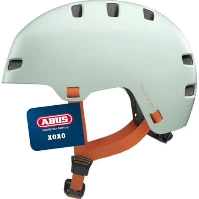Abbildung von ABUS Fahrradhelm XOXO Cityhelm im Skater Look Helm für Skateboard, Fahrrad, Scooter mit optimiertem Kinnpolster Jugendliche und Erwachsene Größe S, Grün