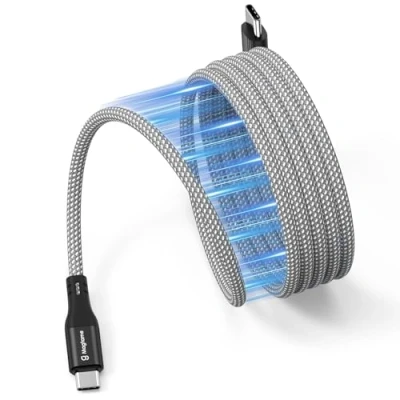 Abbildung von Magtame magnetisches USB C Kabel, gewickeltes auf Kabel 60W(3A), 1.5M flexibles Nylon geflochtenes Typ Schnellladekabel kompatibel mit Phone 15, für Samsung, Pad