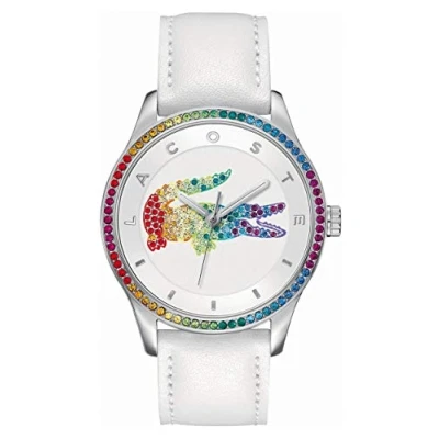 Abbildung von Lacoste Analog Quarzuhr für Damen mit Weisses Lederarmband 2000822