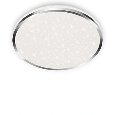 Abbildung von BRILONER Leuchten LED Deckenleuchte, Badleuchte, Badlampe inkl. Sternendekor, IP44, 18 Watt, 1.800 Lumen, 4.000 Kelvin, Chrom Weiß, 330x66mm (DxH)