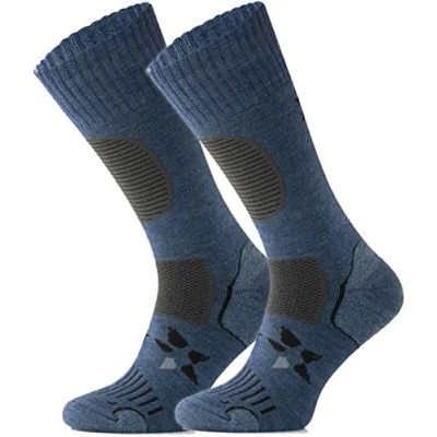 Abbildung von TODO BP Medium Dicke Wandersocken 34% Merino Wolle Herren und Damen. Socken für Outdoor, Hiking, Wandern, Camping, zum Wald, Bergsocken (39 42, Marineblau)