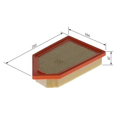 Abbildung von BOSCH F 026 400 724 Luftfilter 48 164 255 Filtereinsatz FORD: Fiesta 7, Mk7 Van, Puma Off Road