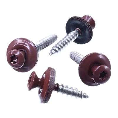 Abbildung von SECCARO Spenglerschraube 4,5 x 45 mm, RAL 3009 oxidrot, Edelstahl A2, EPDM Dichtscheibe 15 TX/Innensechsrund, 100 Stück