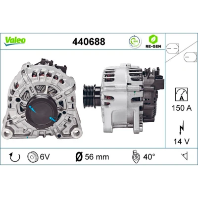 Abbildung von VALEO 440688 Lichtmaschine 14V 150A FORD: FOCUS 3, Grand C Max, Max 2
