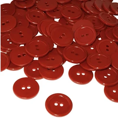 Abbildung von AERZETIX C56406 50 Nähknöpfe rund Ø20x2.2 mm mit 2 Löchern 32L L32 Farbe rot aus kunststoff Öffnungsdurchmesser kurzwaren bekleidung mode