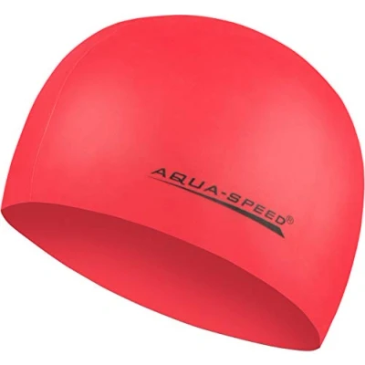 Abbildung von Aqua Speed MEGA Silikon Schwimmkappe Damen &amp; Herren Badekappe Bademütze wasserdichte Badehaube Schwimmhaube Kappe rot 31
