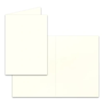 Abbildung von 50 Faltkarten B6 Natur Weiß Blanko Doppel Karten 12 x 17 cm sehr formstabil für Drucker geeignet Serie: FarbenFroh