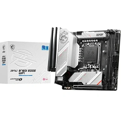 Abbildung von MSI MPG B760I Edge WiFi Mainboard, Mini ITX Für Intel Core Prozessoren der 12., 13. &amp; 14. Gen, LGA 1700 8 Direct 90A VRM, DDR5 Memory Boost 7200+MHz/OC, PCIe 5.0 x16, 2 x M.2 Gen4, Wi Fi 6E