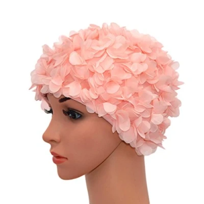 Abbildung von Medifier Badekappe mit Blumenmuster, Retro Stil, für Damen, Rose