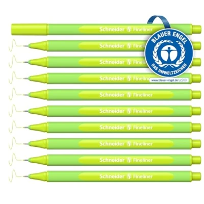 Abbildung von Schneider Line Up Fineliner (Strichstärke 0,4 mm, aus biobasiertem Kunststoff, ausgezeichnet mit Der blaue Engel) 10 Stück, apple green