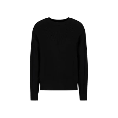 Abbildung von Armani ExchangeMen&#039;s The Grid, Sustainable, Ribs and Reverse Jersey Stitch Pullover Sweater Black,L