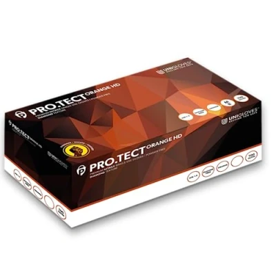 Abbildung von Protect Orange Nitrilhandschuh Gr. L 100 Handschuhe