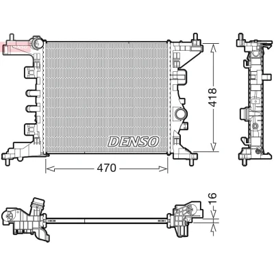 Abbildung von DENSO DRM20121 Kühler, Motorkühlung 470 428 16 OPEL: Meriva B