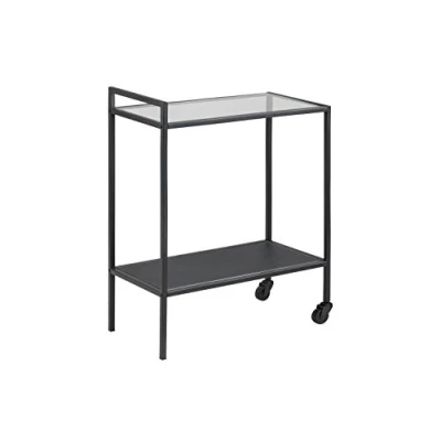 Abbildung von AC Design Furniture Jörn Servierwagen, H: 75 x B: 60 T: 30 cm, Klar/Schwarz, Glass/Metall, 1 Stk