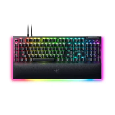 Abbildung von Razer BlackWidow V4 Pro (Green Switch) Mechanische Gaming Tastatur (Klickende Switches, Befehlsrad und 8 Makro Tasten, Multifunktionsrolle, Handballenauflage) QWERTY US Layout Schwarz