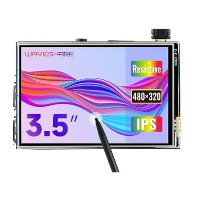Abbildung von Waveshare 3.5inch Display for Raspberry Pi 4 Resistive Touchscreen 480x320 Pixel IPS Monitor SPI Interface Directly pluggable All Raspbian/Ubuntu Mate/Ubuntu/Kali Driver Provided